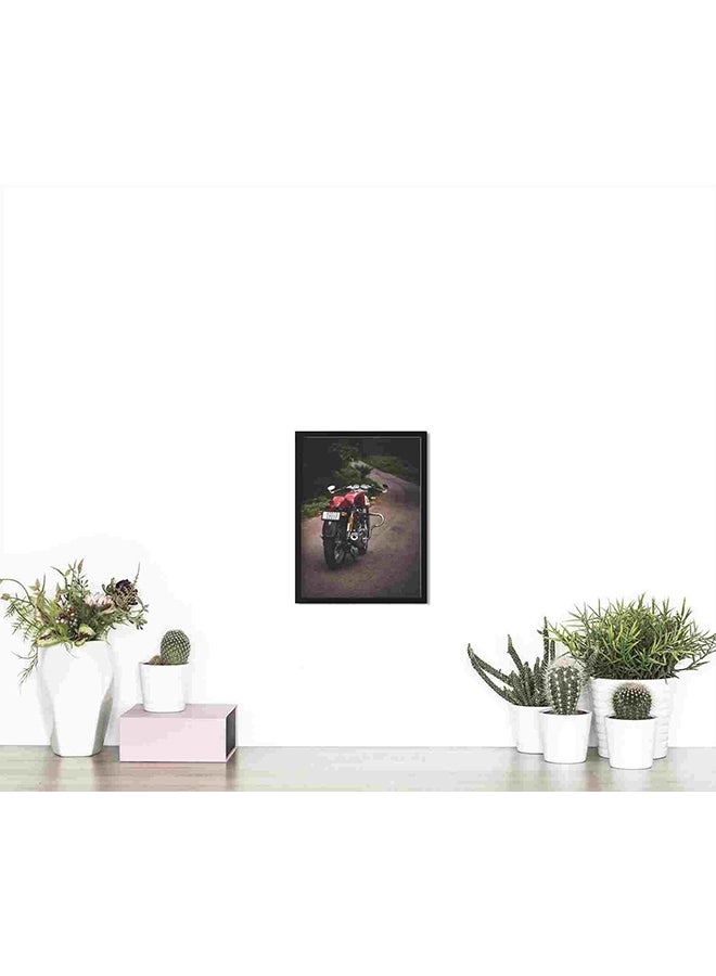 LOWHA Motorcycle Parked On Road Wall Art Painting Multicolour 32x22x2cm  - Image 4