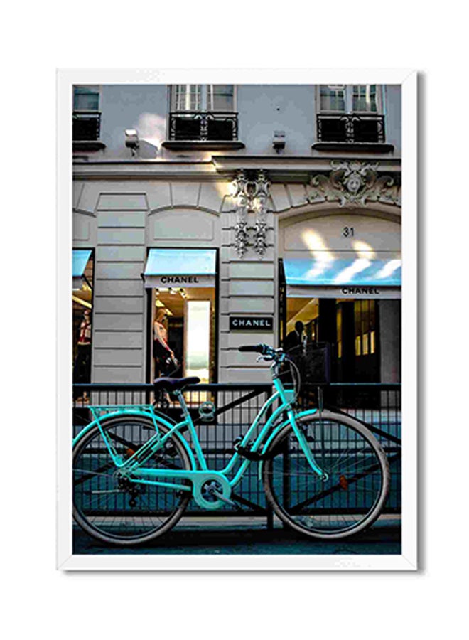 LOWHA Cruiser Bike Parked Near Chanel Store Wall Art Painting Multicolour 32x22x2centimeter  - Image 1
