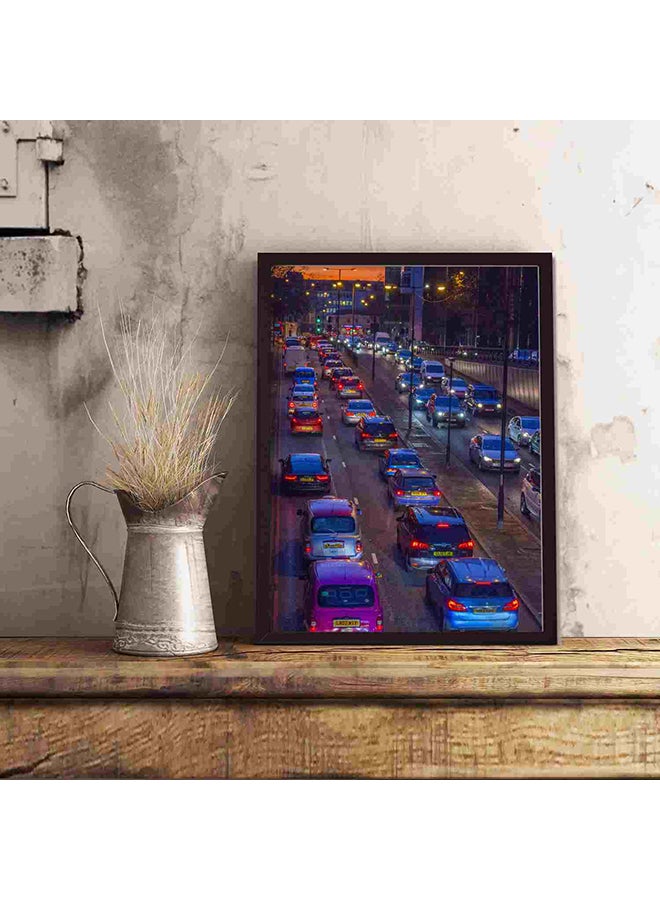 LOWHA Cars On Road During Sunset Wall Art Painting Multicolour 32x22x2cm  - Image 5