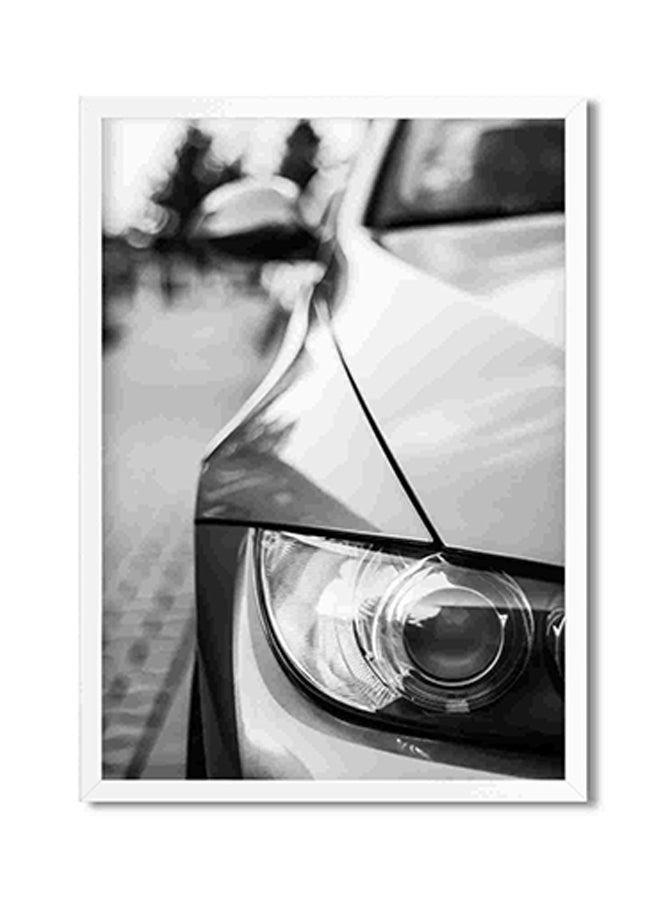 لوحة فنية لديكور الحائط تمثل صورة مقربة للمصباح الأمامي لسيارة بي إم دبليو متعدد الألوان 32x22x2سم - Image 1