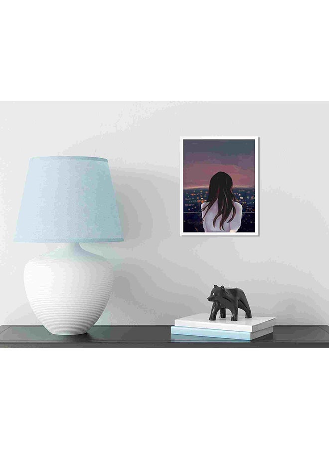 LOWHA Night View Girl Wall Art Painting Multicolour 32x22x2cm - Image 3
