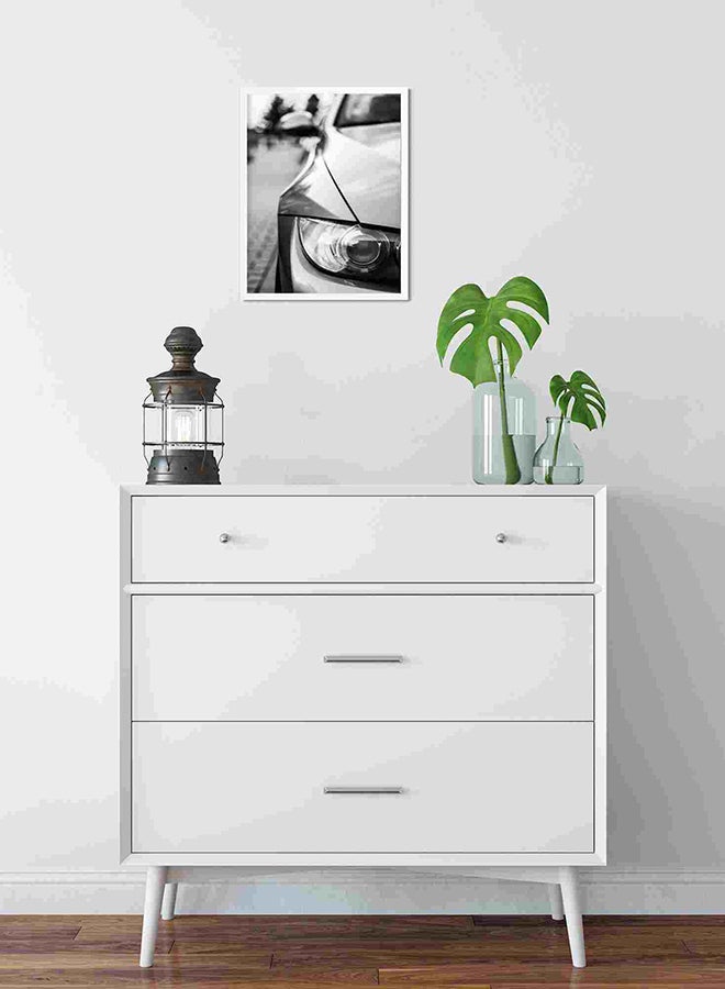 لوحة فنية لديكور الحائط تمثل صورة مقربة للمصباح الأمامي لسيارة بي إم دبليو متعدد الألوان 32x22x2سم - Image 2