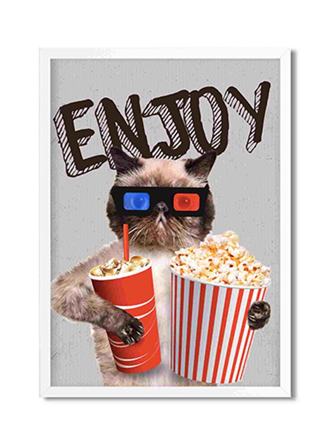 LOWHA Enjoy Wall Art Painting Multicolour 32x22x2centimeter - Image 1