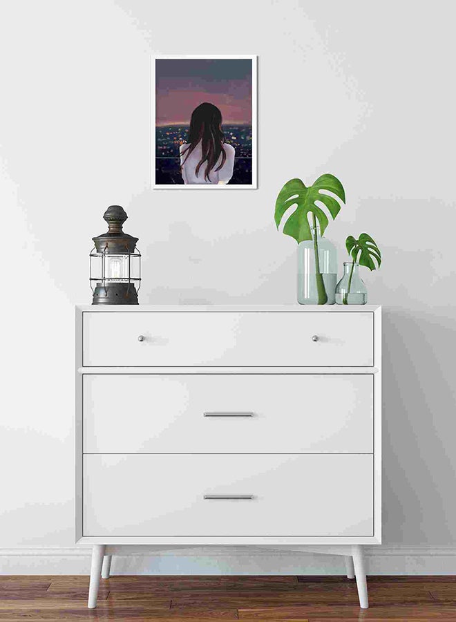 LOWHA Night View Girl Wall Art Painting Multicolour 32x22x2cm - Image 2