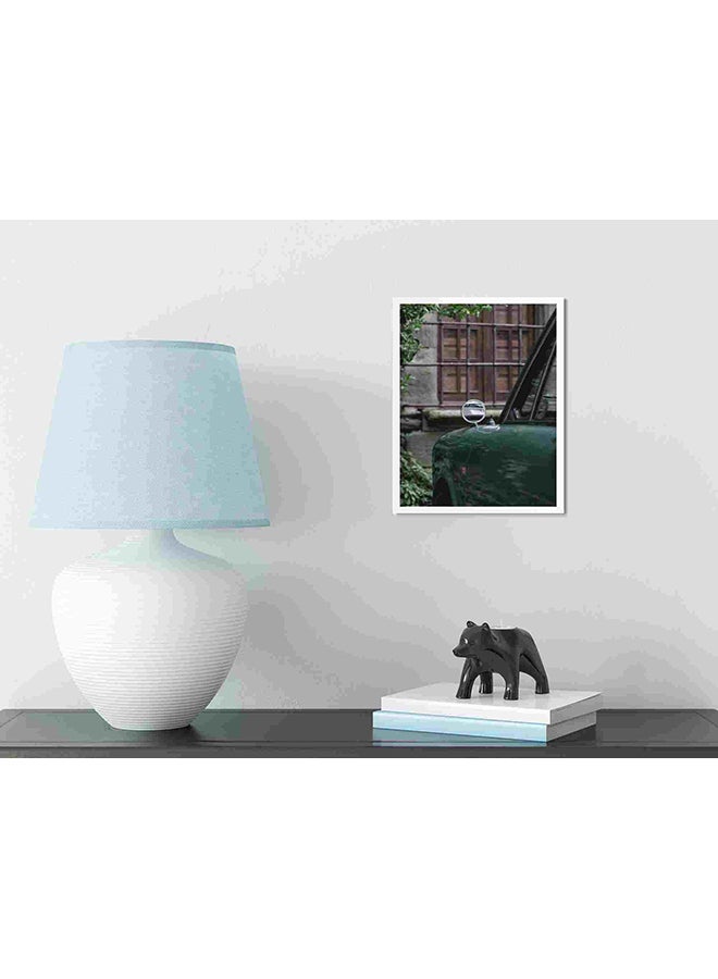 لوحة فنية لديكور الحائط بطبعة سيارة قديمة باللون الأخضر متعدد الألوان 32x22x2سم - Image 3