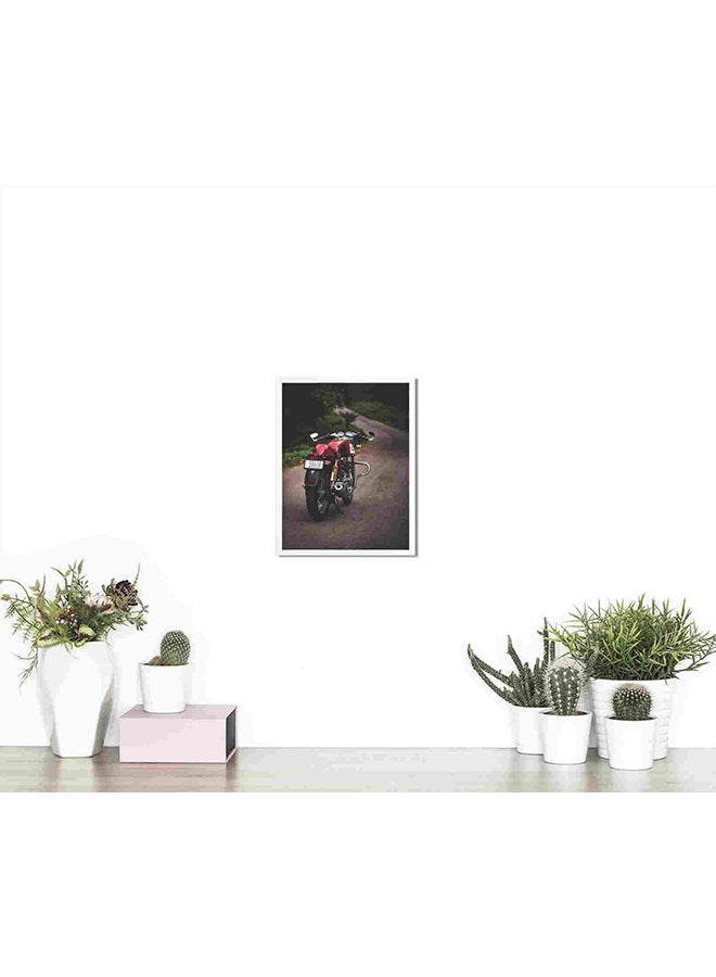 LOWHA Motorcycle Parked On Road Wall Art Painting Multicolour 32x22x2cm  - Image 4