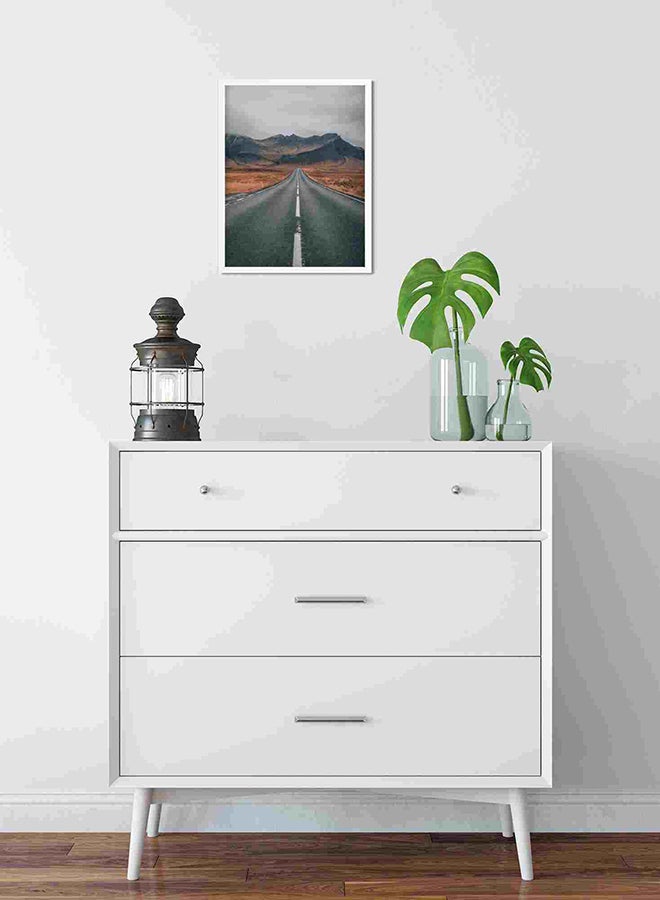 LOWHA - Empty Highway Overlooking Mountain Wall Art Painting Multicolour 32x22x2cm - Image 1