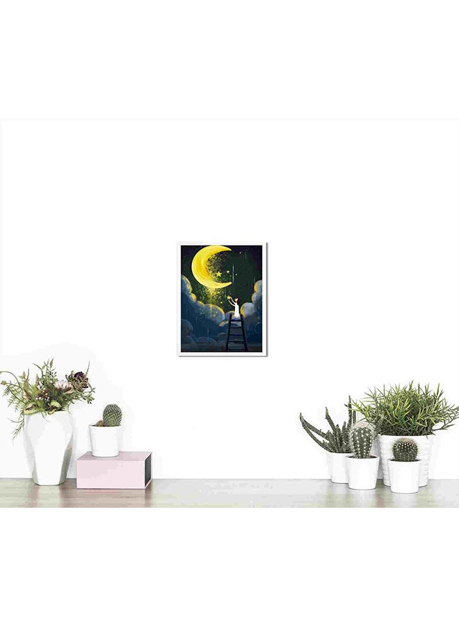 لوحة فنية لديكور الحائط تعبر عن حلول ضوء القمر متعدد الألوان 32x22x2سم - Image 4