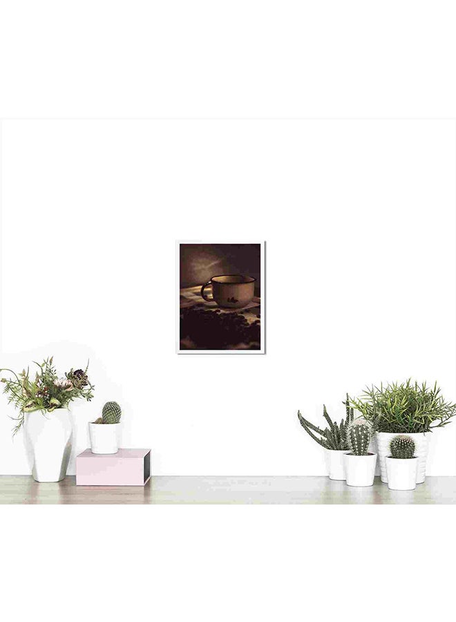 لوحة فنية لديكور الحائط برسمة كوب قهوة أبيض وحبيبات قهوة متعدد الألوان 32x22x2Ø³Ù†ØªÙŠÙ…ØªØ± - Image 4