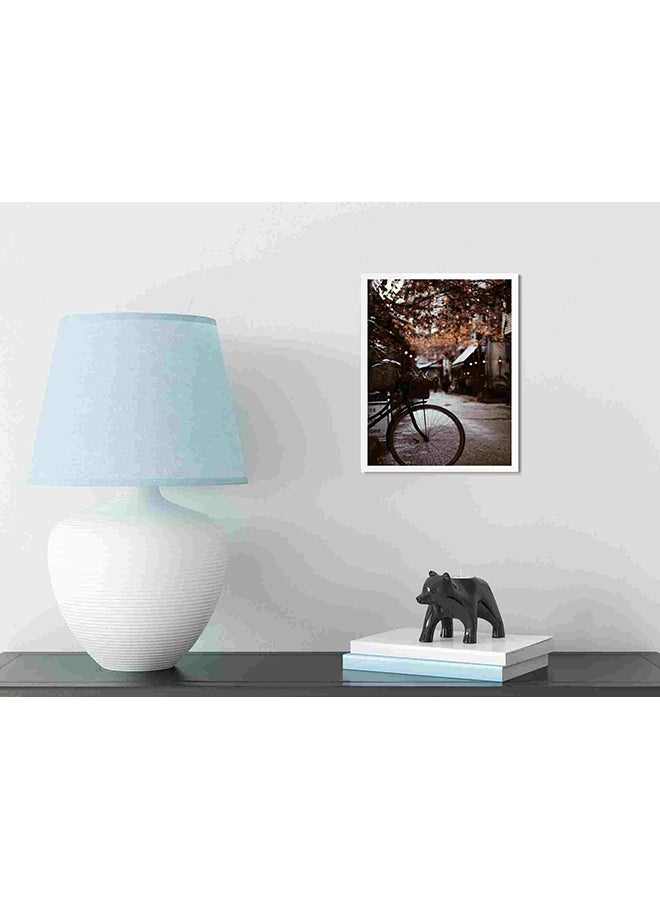 LOWHA Bike With Basket Parked Near Tree Wall Art Painting Multicolour 32x22x2cm  - Image 3