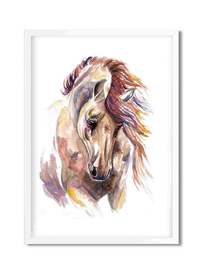 لوحة فنية لديكور الحائط برسمة حصان متعدد الألوان 32x22x2سم - Image 1