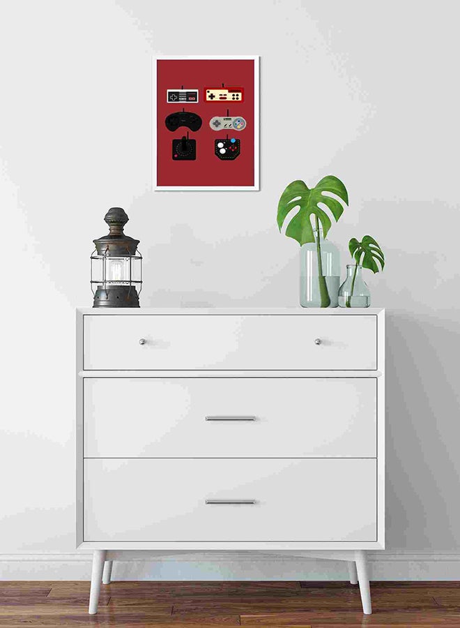 LOWHA Gaming Joysticks Wall Art Painting Multicolour 32x22x2centimeter - Image 2