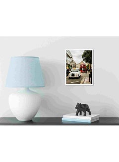LOWHA White Vehicle Travelling On Road Wall Art Painting Multicolour 32x22x2cm  - Image 3
