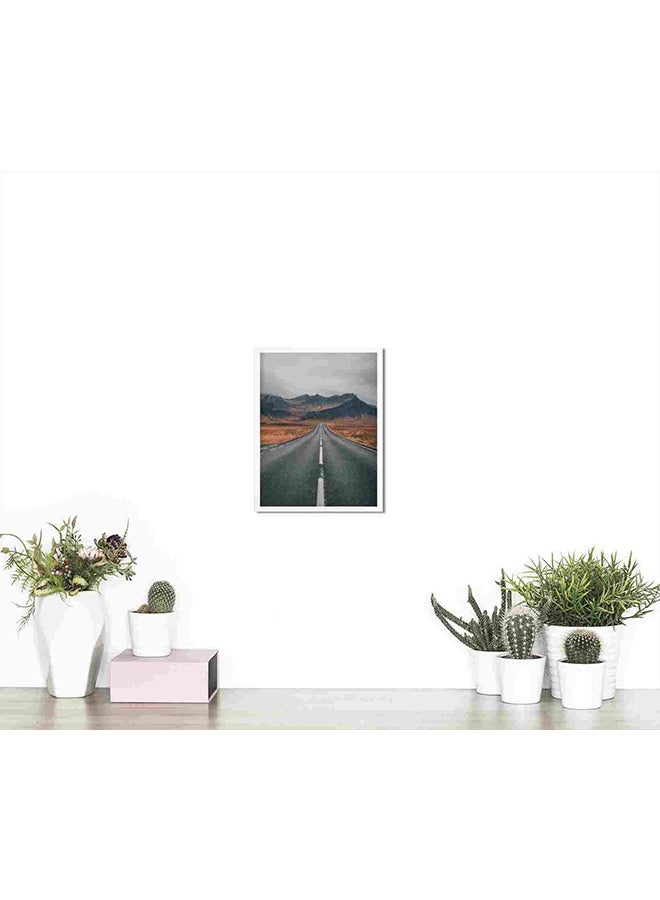 LOWHA - Empty Highway Overlooking Mountain Wall Art Painting Multicolour 32x22x2cm - Image 1