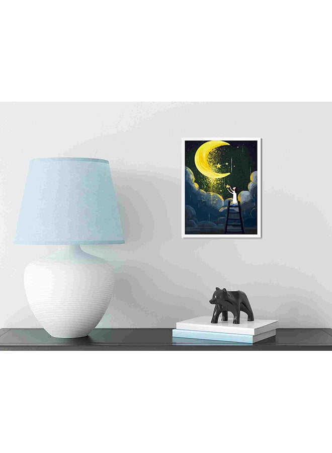 لوحة فنية لديكور الحائط تعبر عن حلول ضوء القمر متعدد الألوان 32x22x2سم - Image 3