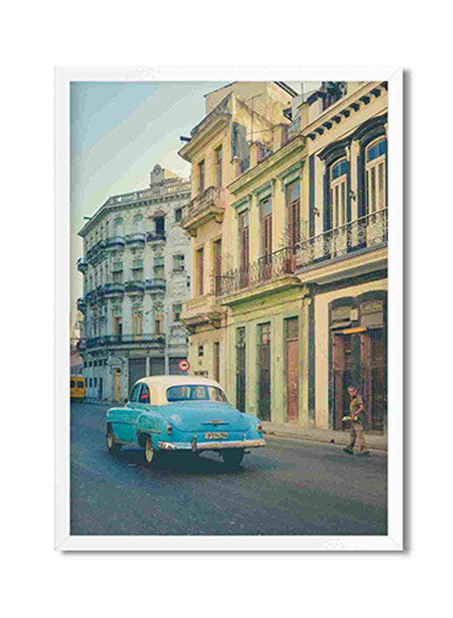 LOWHA Old Car On The Road Wall Art Painting Multicolour 32x22x2cm  - Image 1