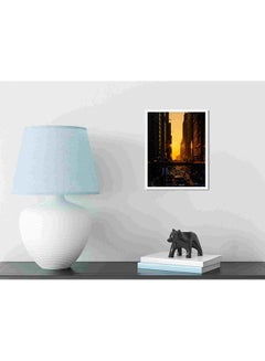 LOWHA Vehicles Passing On Road Between High Rise Building Wall Art Painting Multicolour 32x22x2cm  - Image 3