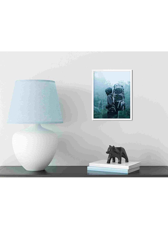 LOWHA Man Wearing Black Frame Hoodie Carries Black Frame Bag Wall Art Painting Multicolour 32x22x2cm - Image 3