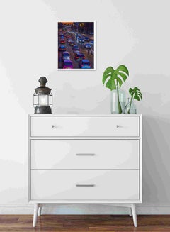 LOWHA Cars On Road During Sunset Wall Art Painting Multicolour 32x22x2cm  - Image 2