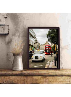 LOWHA White Vehicle Travelling On Road Wall Art Painting Multicolour 32x22x2cm  - Image 5