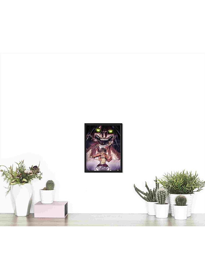 LOWHA Attack On Titan Eren Wall Art Painting Multicolour 32x22x2centimeter  - Image 4