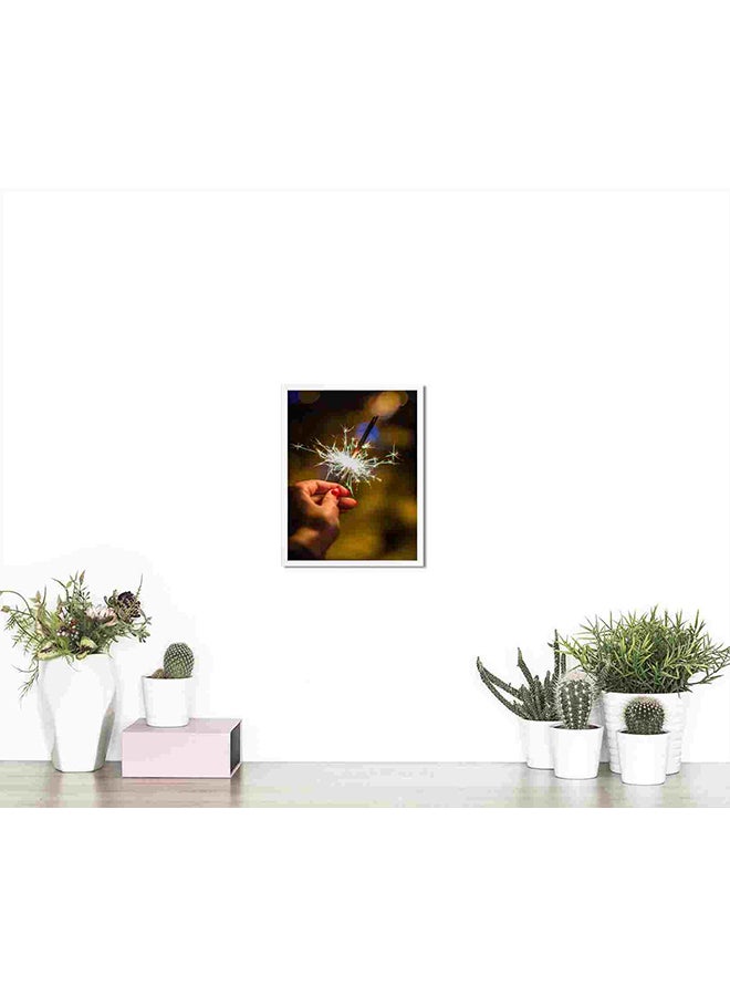 لوحة فنية لديكور الحائط بطبعة ألعاب نارية باللون الرمادي متعدد الألوان 32x22x2سم - Image 4