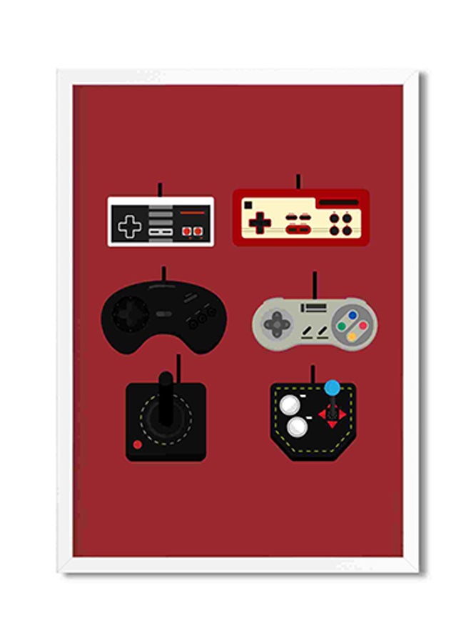 LOWHA Gaming Joysticks Wall Art Painting Multicolour 32x22x2centimeter - Image 1