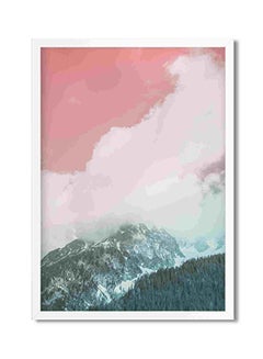 Snow Covered Mountain Rectangular Wall Art Painting Multicolour 32x22x2cm
