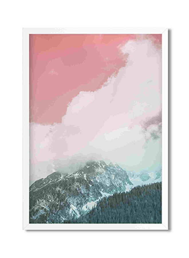 LOWHA - Snow Covered Mountain Rectangular Wall Art Painting Multicolour 32x22x2cm - Image 1