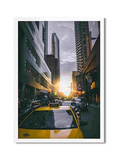 LOWHA Photo Of Cars On Asphalt Road Wall Art Painting Multicolour 32x22x2cm  - Image 1
