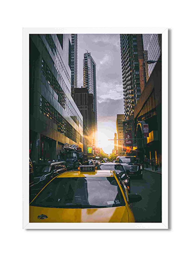 LOWHA Photo Of Cars On Asphalt Road Wall Art Painting Multicolour 32x22x2cm  - Image 1