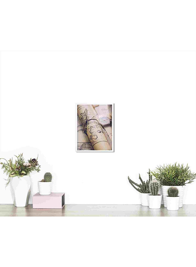 LOWHA - Vintage Map Docs Wall Art Painting Multicolour 32x22x2cm - Image 1