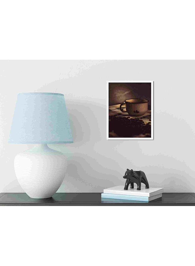 لوحة فنية لديكور الحائط برسمة كوب قهوة أبيض وحبيبات قهوة متعدد الألوان 32x22x2Ø³Ù†ØªÙŠÙ…ØªØ± - Image 3