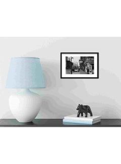 LOWHA Old Black Frame And White Street Wall Art Painting Multicolour 22x32centimeter  - Image 4