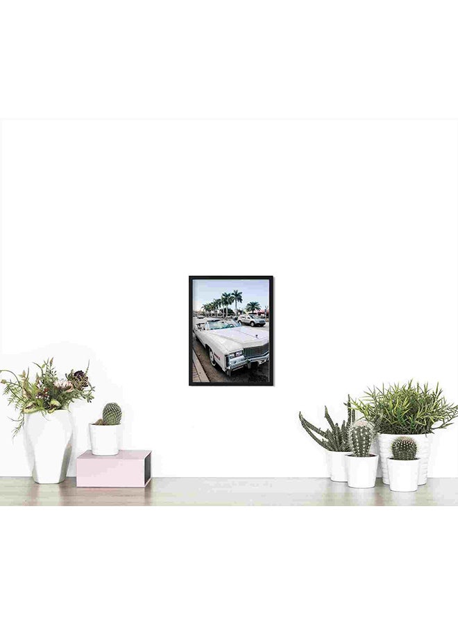 LOWHA Vintage White Coupe Wall Art Painting Multicolour 32x22x2cm - Image 4