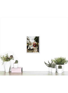 LOWHA White Vehicle Travelling On Road Wall Art Painting Multicolour 32x22x2cm  - Image 4