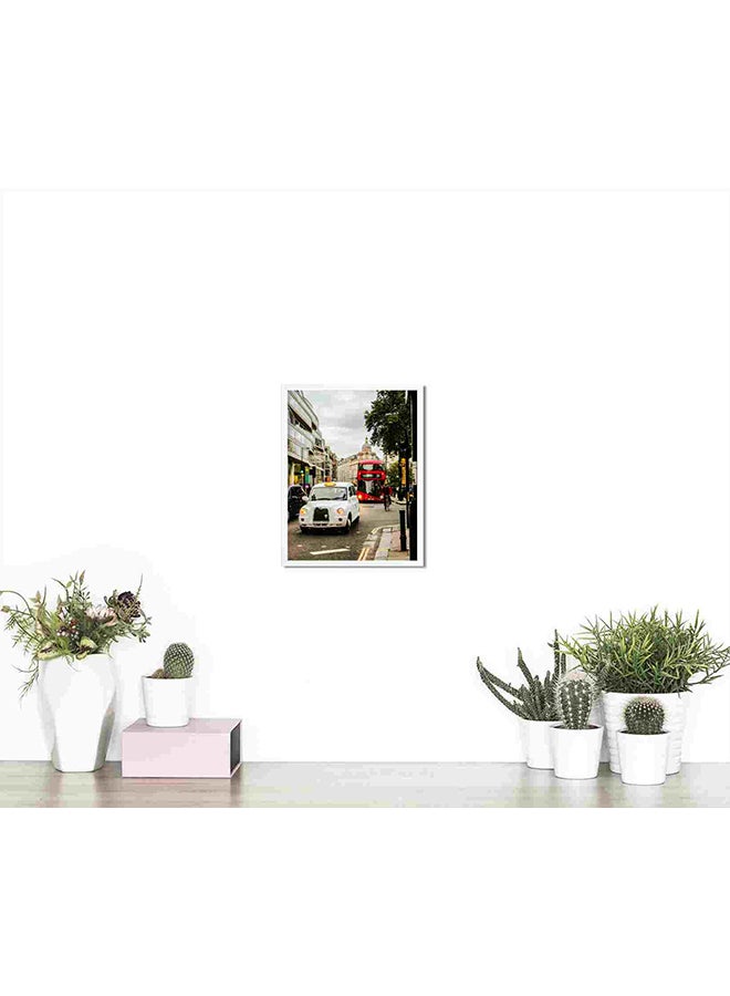 LOWHA White Vehicle Travelling On Road Wall Art Painting Multicolour 32x22x2cm  - Image 4