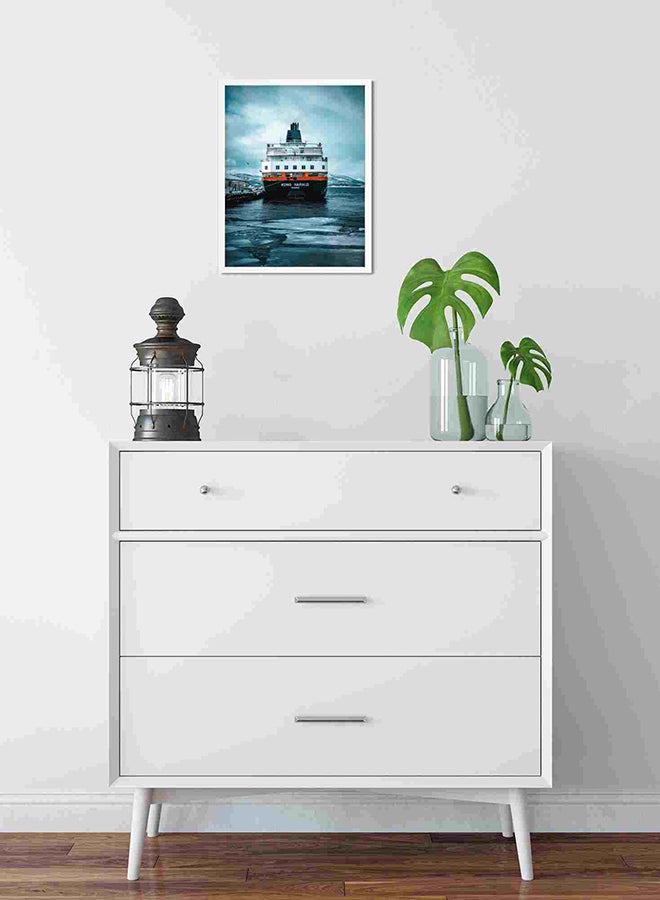 LOWHA Docked Ship Wall Art Painting Multicolour 32x22x2centimeter  - Image 2