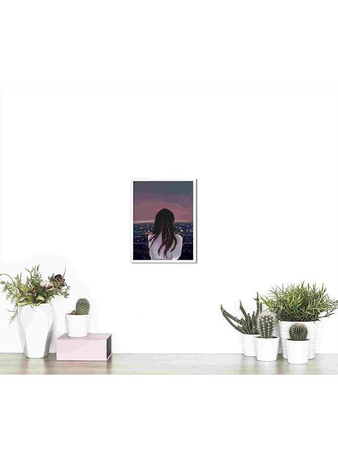 LOWHA Night View Girl Wall Art Painting Multicolour 32x22x2cm - Image 4