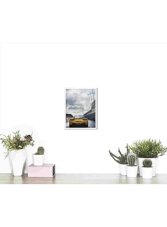 LOWHA Yellow Ferrari Laferrari Wall Art Painting Multicolour 32x22x2cm  - Image 4