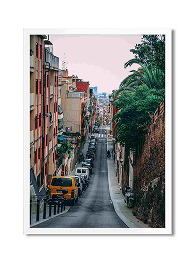 LOWHA Road Between Building Wall Art Painting Multicolour 32x22x2cm  - Image 1