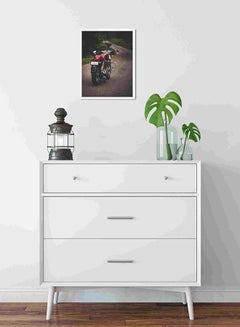 LOWHA Motorcycle Parked On Road Wall Art Painting Multicolour 32x22x2cm  - Image 2