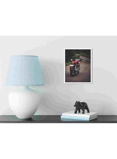 LOWHA Motorcycle Parked On Road Wall Art Painting Multicolour 32x22x2cm  - Image 3