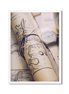 Vintage Map Docs Wall Art Painting Multicolour 32x22x2cm