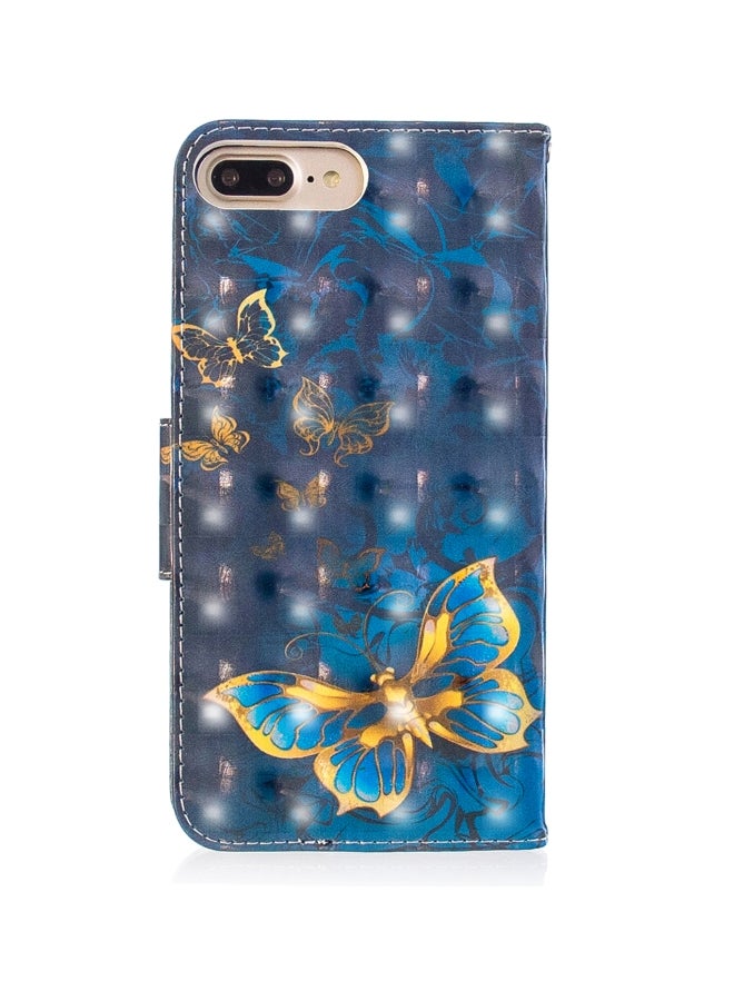 Protective Case Cover For Apple iPhone 8 Plus Blue/Gold - Image 2