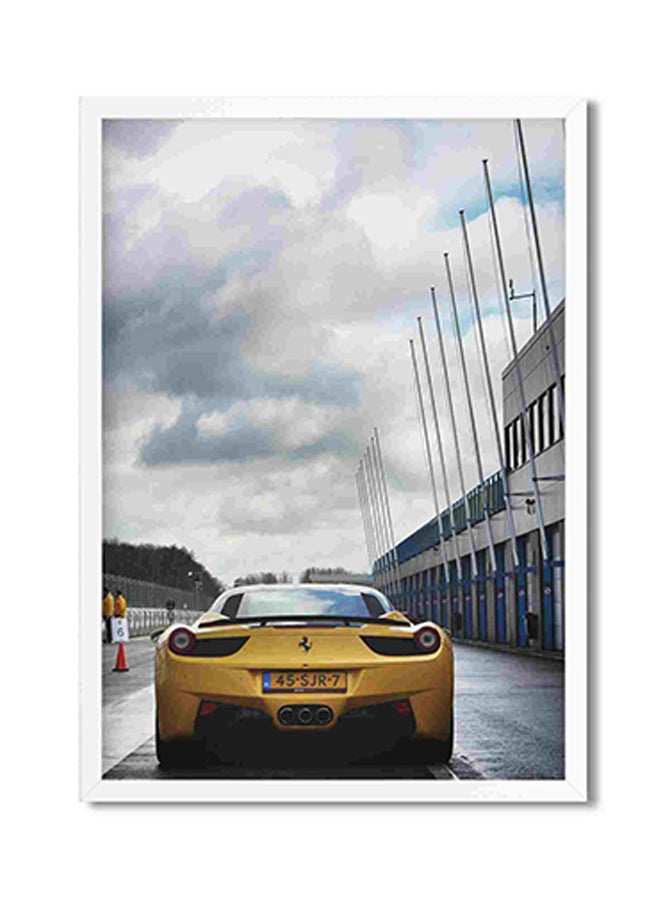 LOWHA Yellow Ferrari Laferrari Wall Art Painting Multicolour 32x22x2cm  - Image 1
