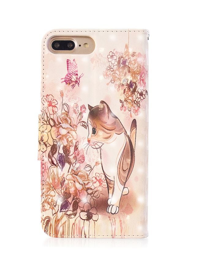 Protective Case Cover For Apple iPhone 7 Plus White/Brown - Image 2