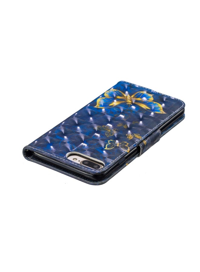 Protective Case Cover For Apple iPhone 8 Plus Blue/Gold - Image 4