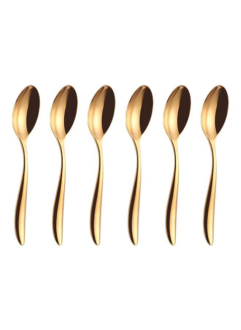 6-Piece Tea Spoon Set Gold 26.5 x 20.4 x 3.3cm