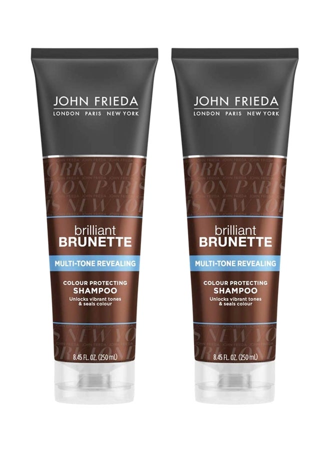 جون فريدا حزمة من عبوتين شامبو لون بريليانت برونيت لحماية لون الصبغة والكشف عن الألوان المتعددة